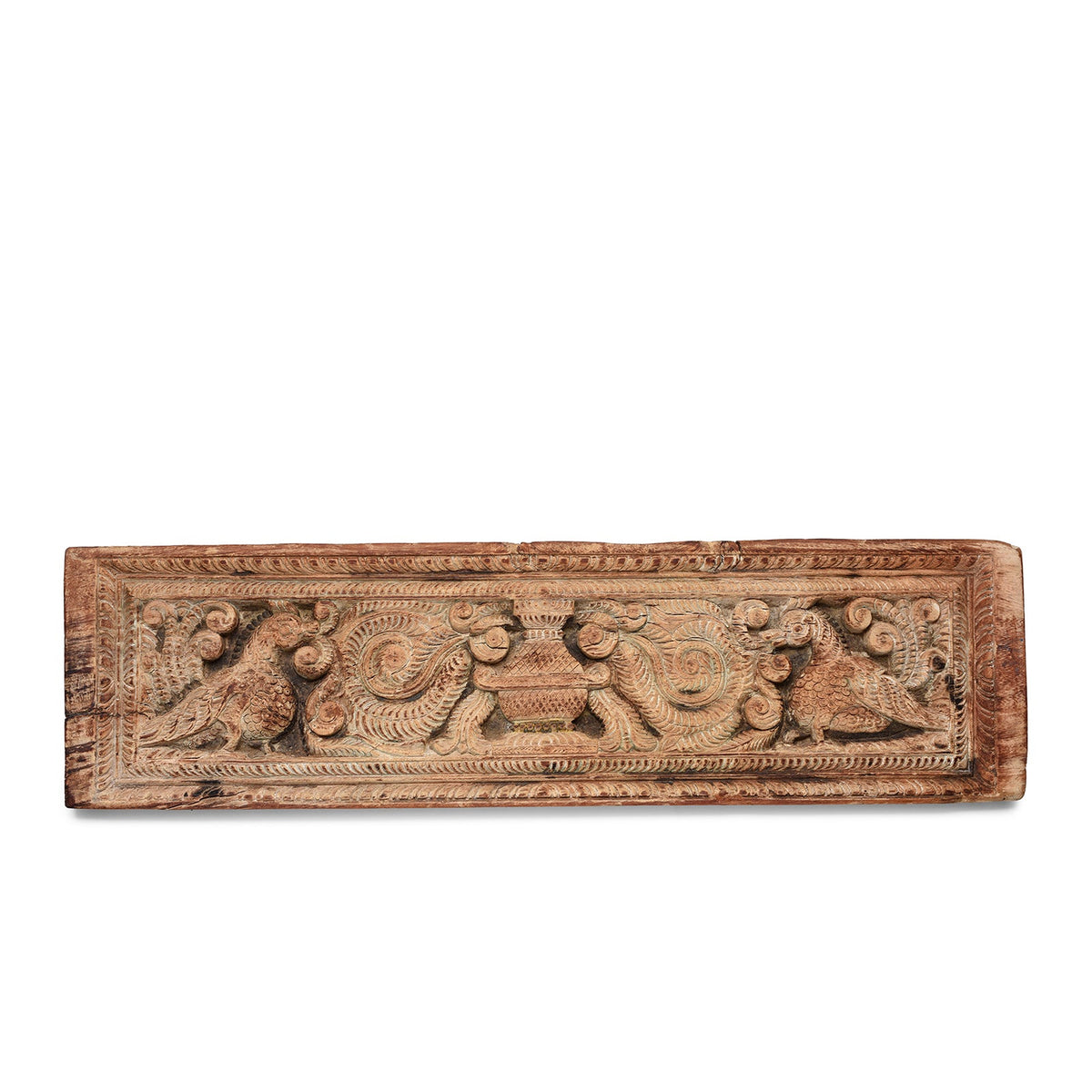 Bleached Teak Peacock Panel - 19th Century