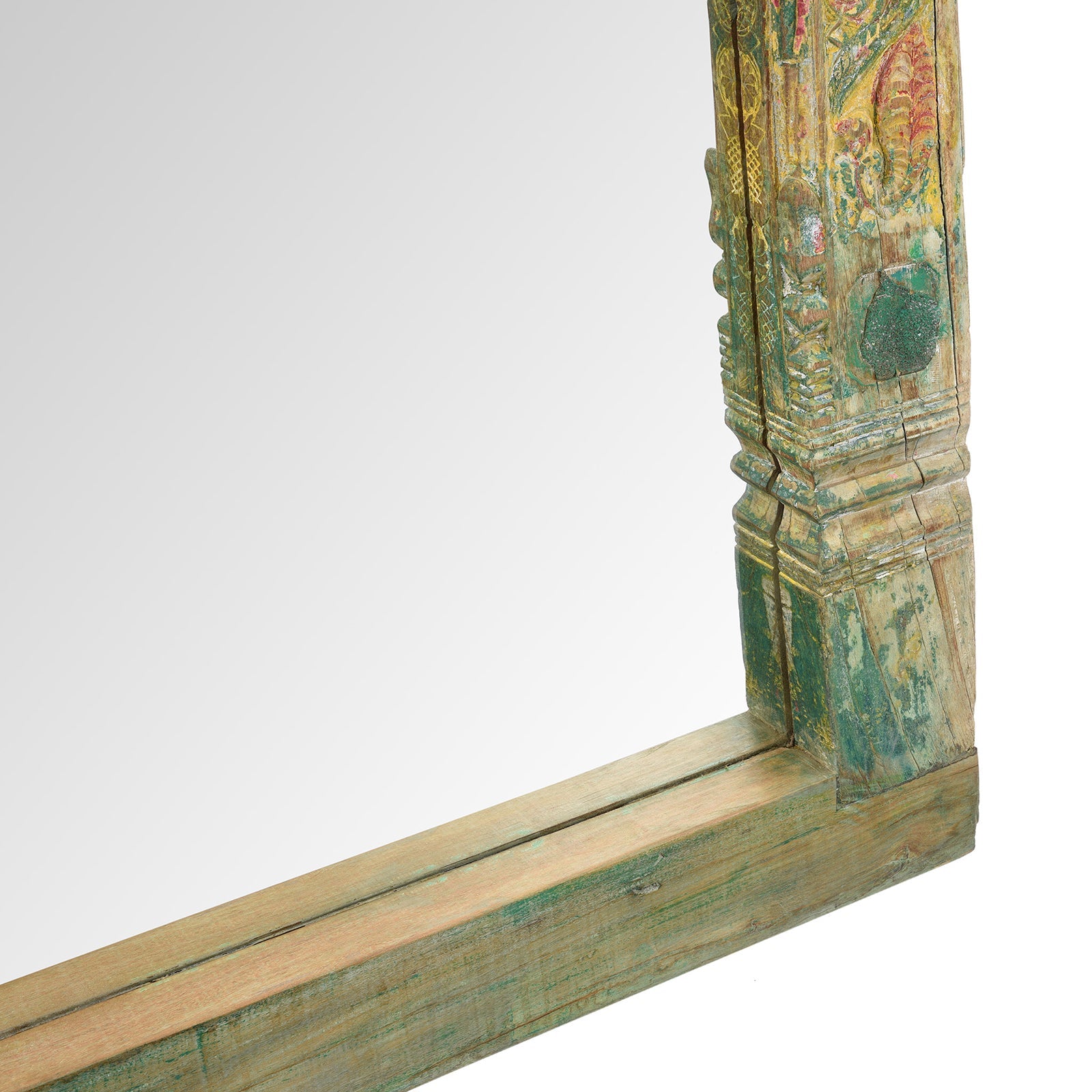 Painted Door Mirror From Andhra Pradesh - Late 19th Century