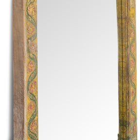 Painted Door Mirror From Andhra Pradesh - Late 19th Century