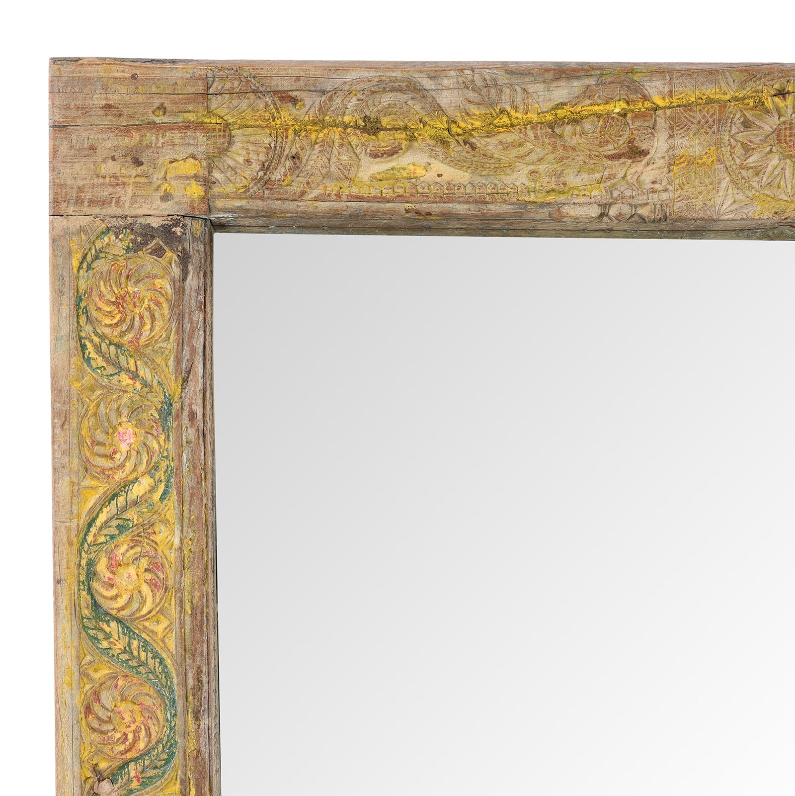 Painted Door Mirror From Andhra Pradesh - Late 19th Century