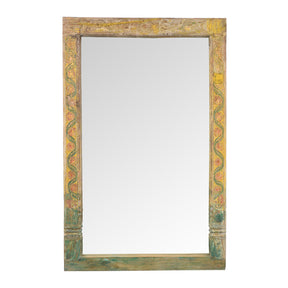 Painted Door Mirror From Andhra Pradesh - Late 19th Century