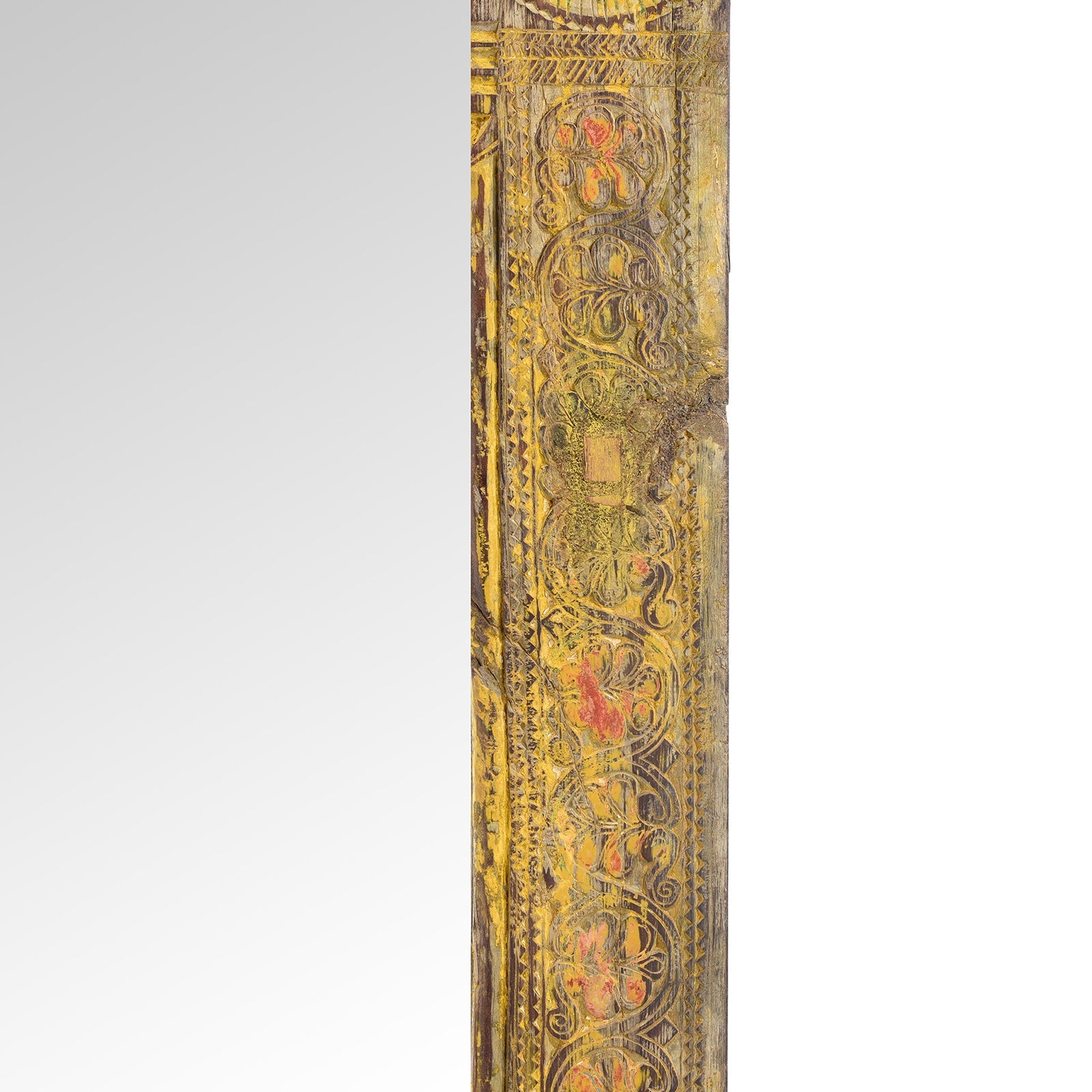 Painted Door Mirror From Andhra Pradesh - Late 19th Century