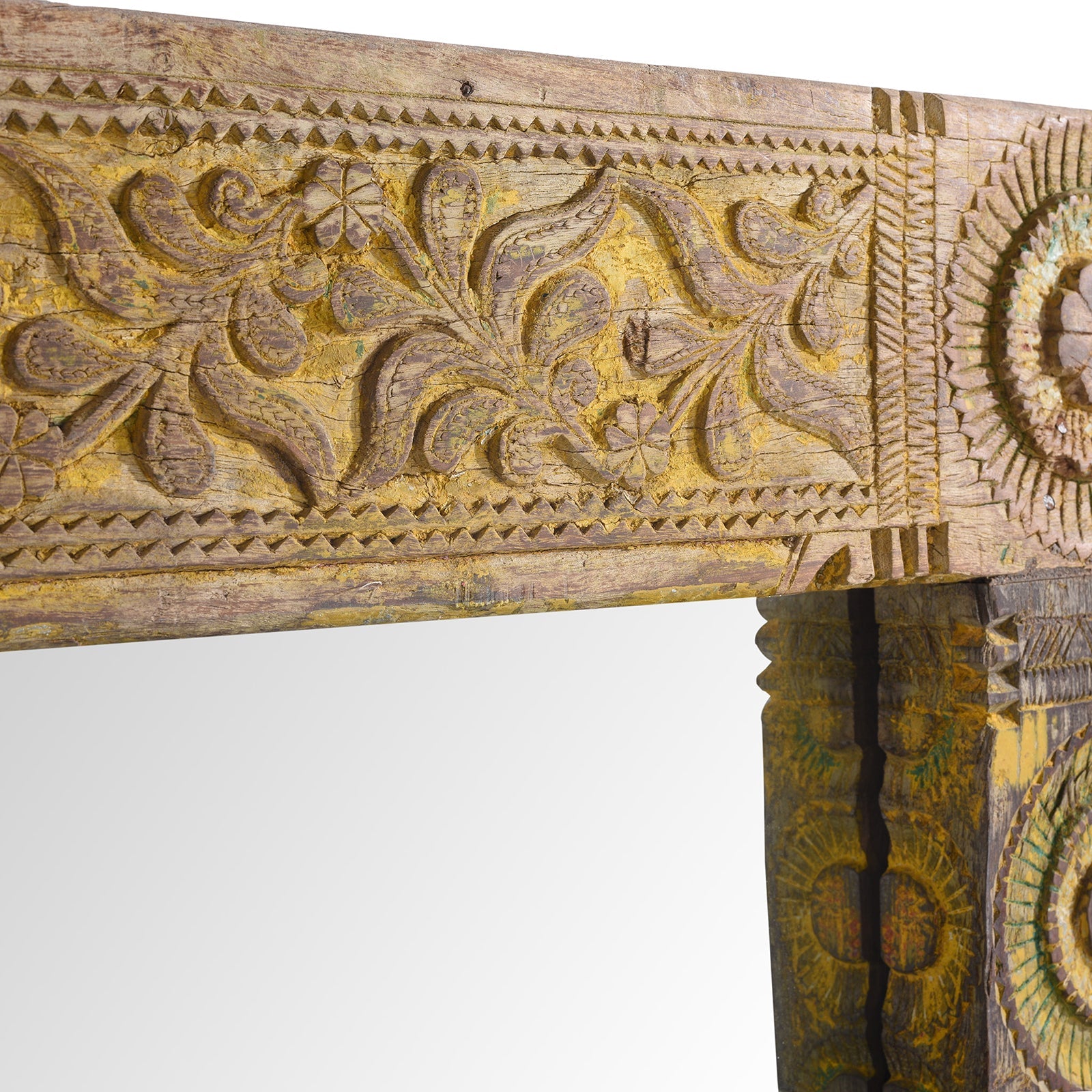 Painted Door Mirror From Andhra Pradesh - Late 19th Century