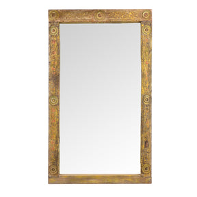 Painted Door Mirror From Andhra Pradesh - Late 19th Century