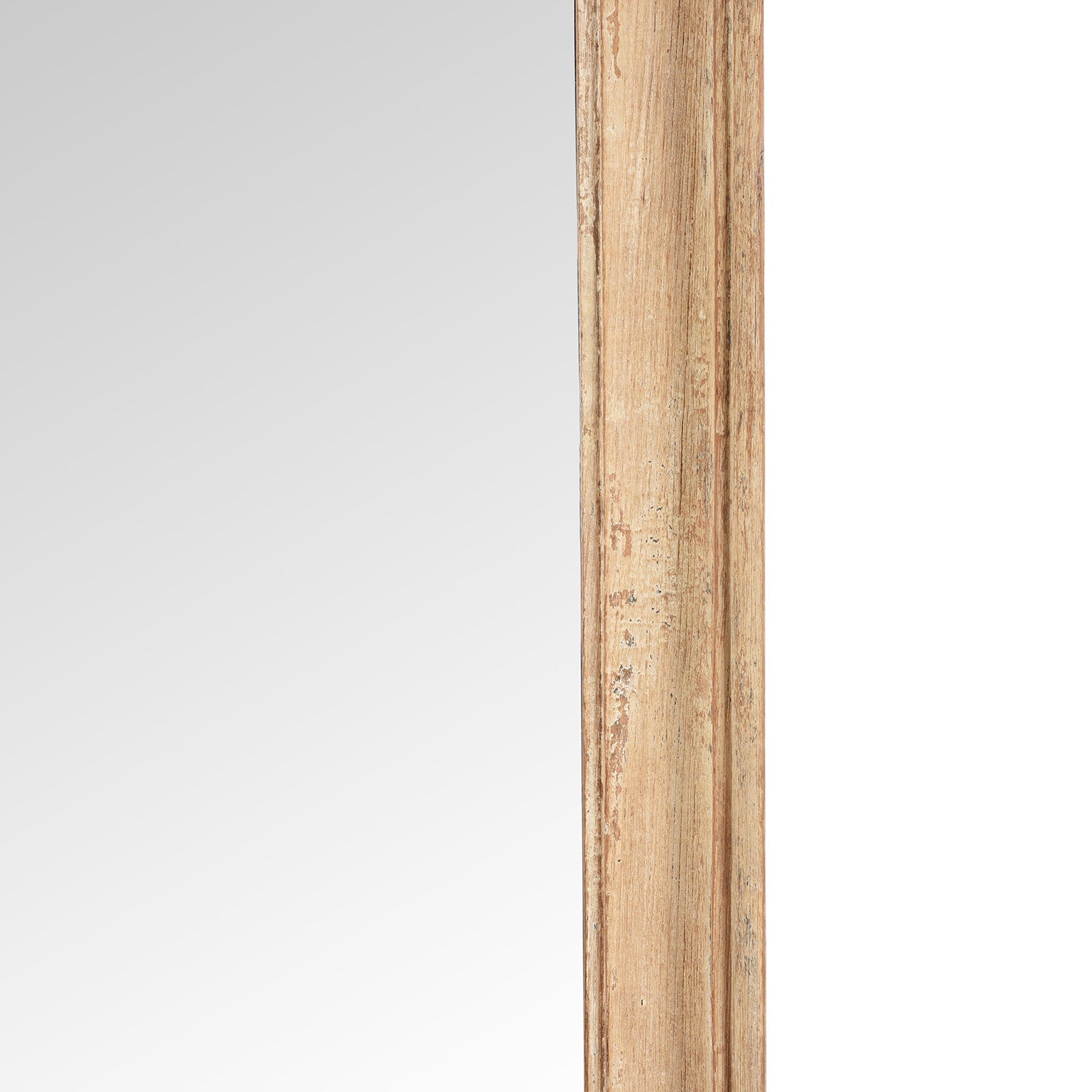 Cream Painted Mirror Made From Old Architectural Teak