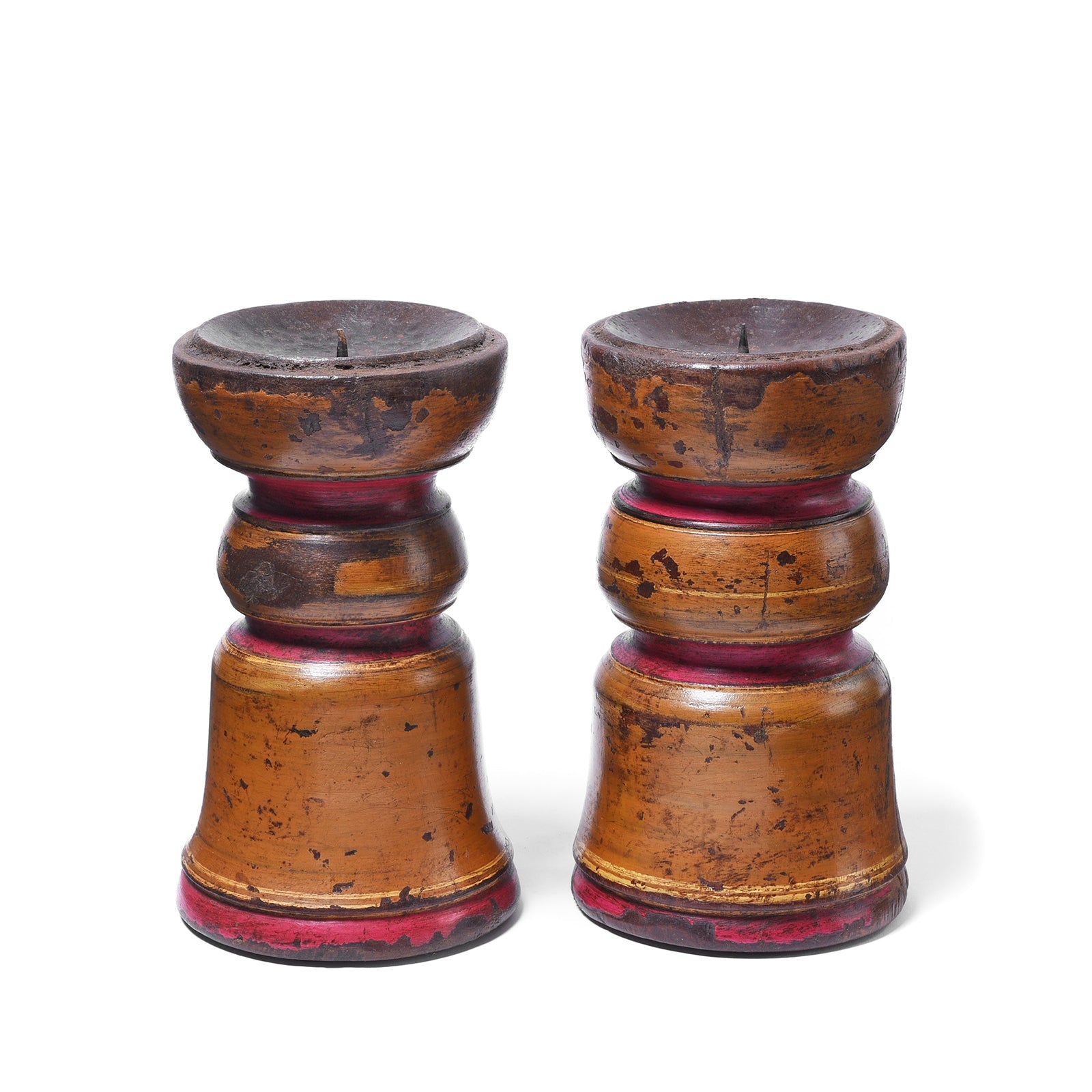 Lacquered Candle Stick From Rajasthan