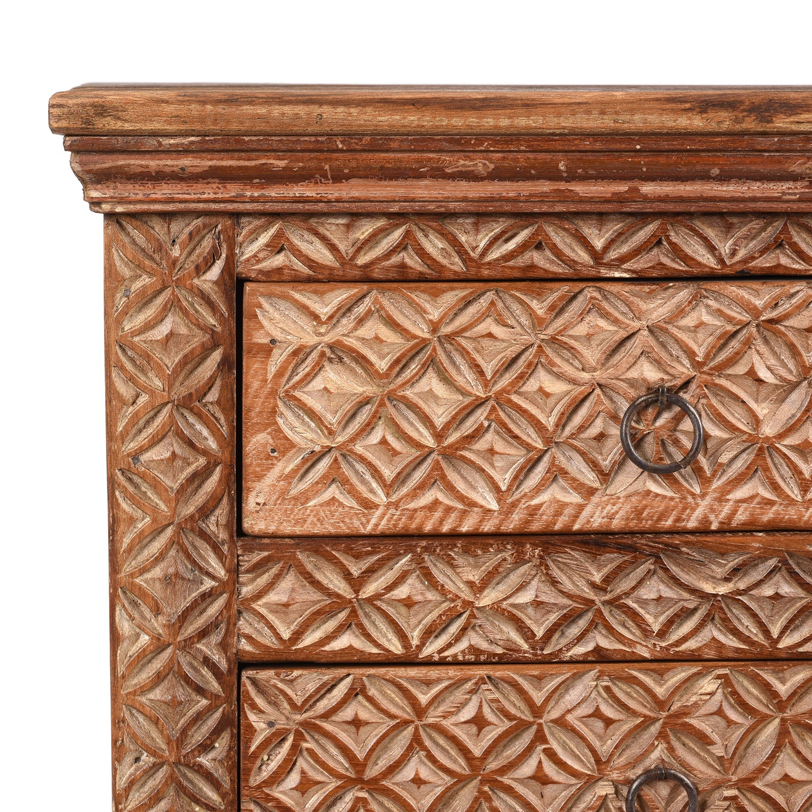 4 Drawer Bedside Cabinet Made From Reclaimed Teak