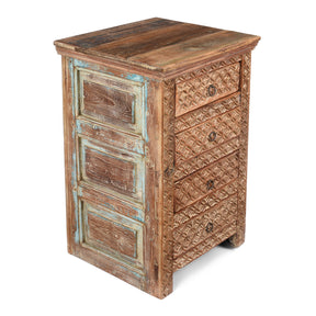 4 Drawer Bedside Cabinet Made From Reclaimed Teak