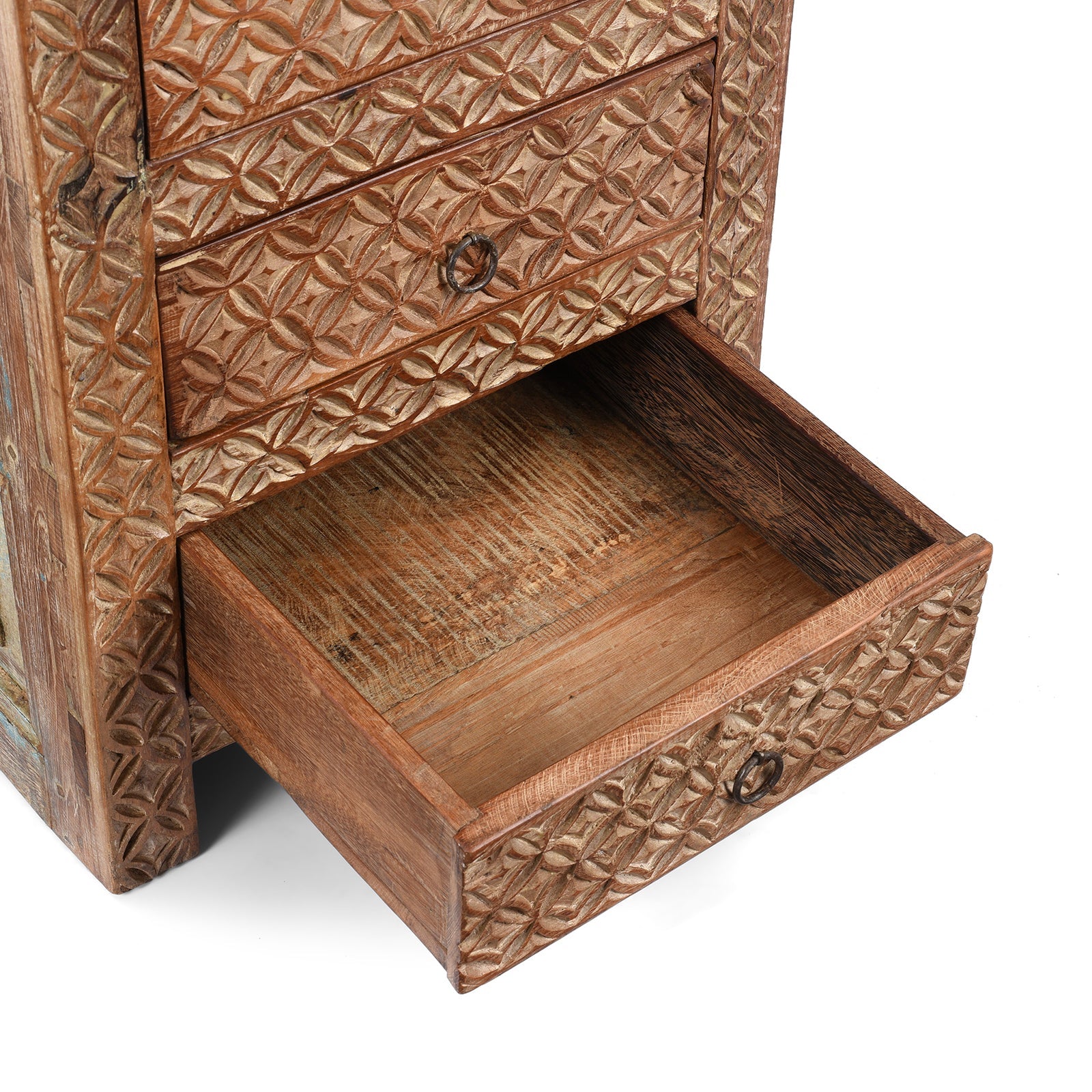 4 Drawer Bedside Cabinet Made From Reclaimed Teak