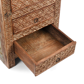 4 Drawer Bedside Cabinet Made From Reclaimed Teak