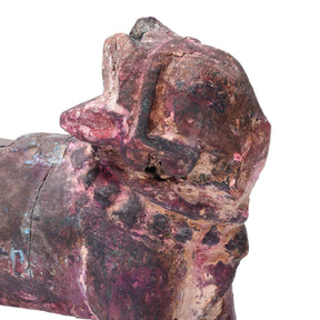 Painted Teak Nandi Bull Toy From Rajasthan - 19th Century