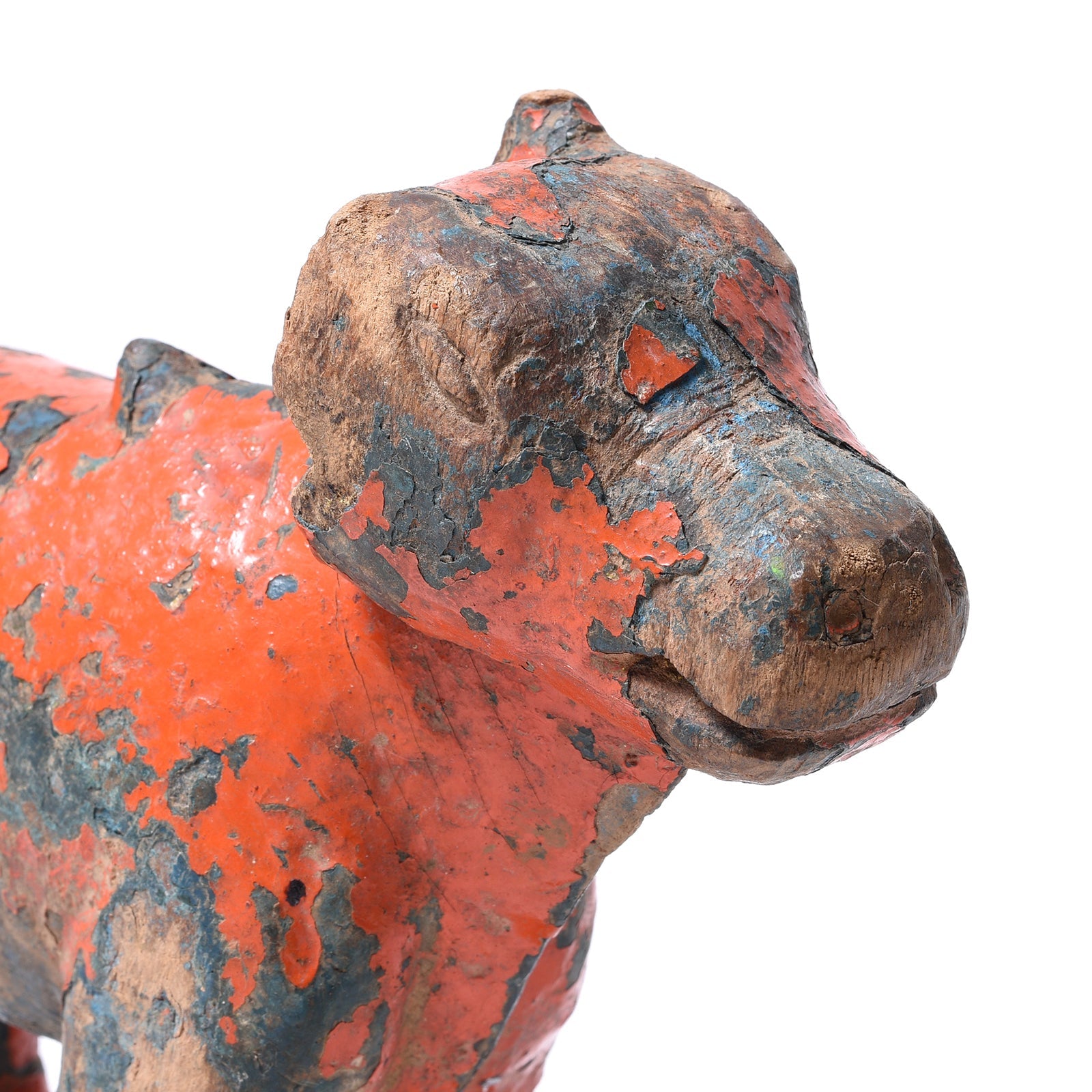 Painted Teak Nandi Bull Toy From Rajasthan - 19th Century