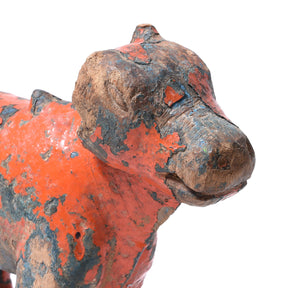 Painted Teak Nandi Bull Toy From Rajasthan - 19th Century