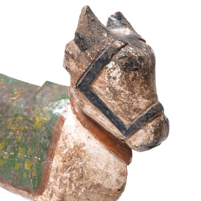Painted Teak Nandi Bull Toy From Rajasthan - 19th Century