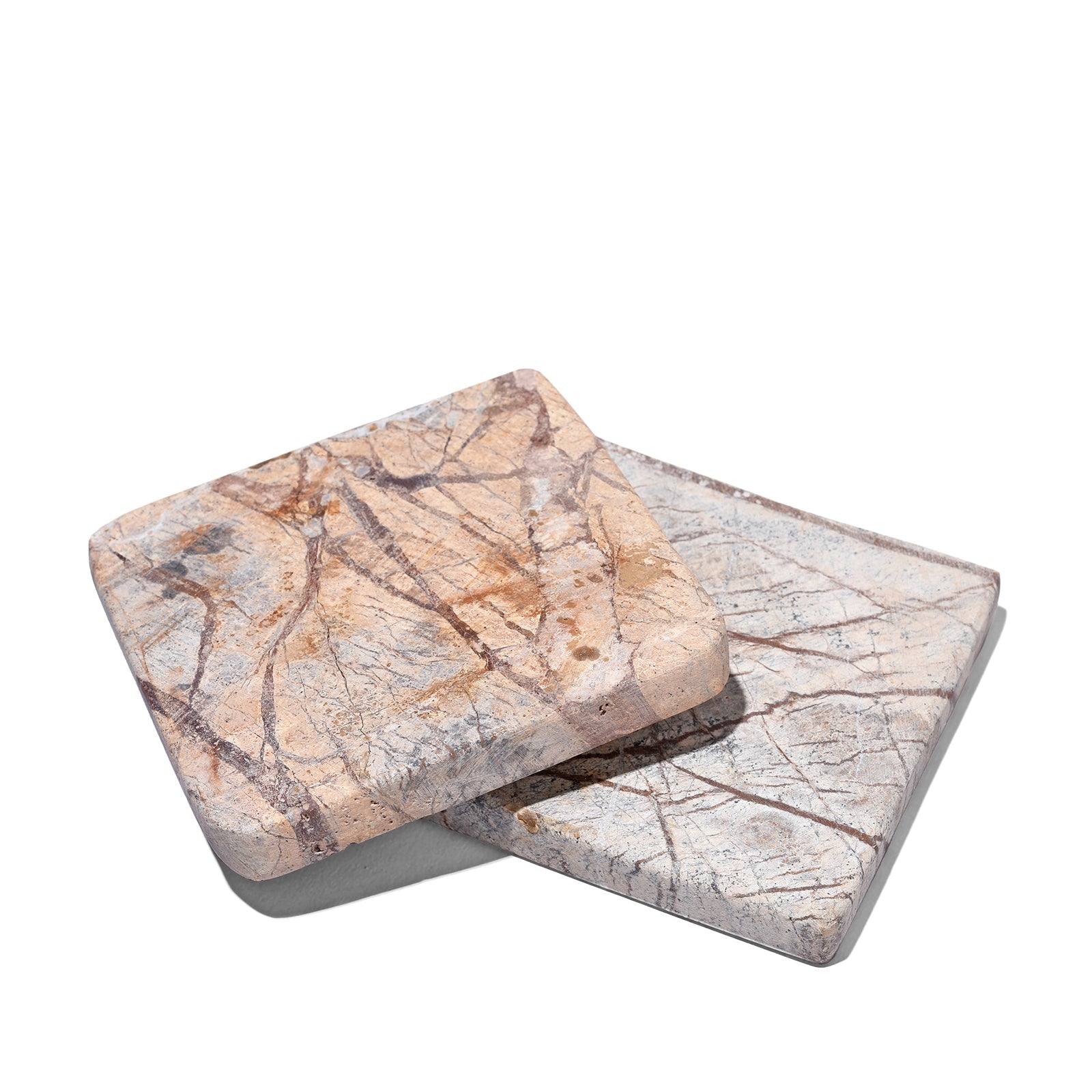 Set Of 4 Bidisar Marble Coasters From Rajasthan