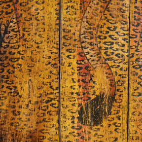 Vintage Black Painted Leopard Panel - Vertical
