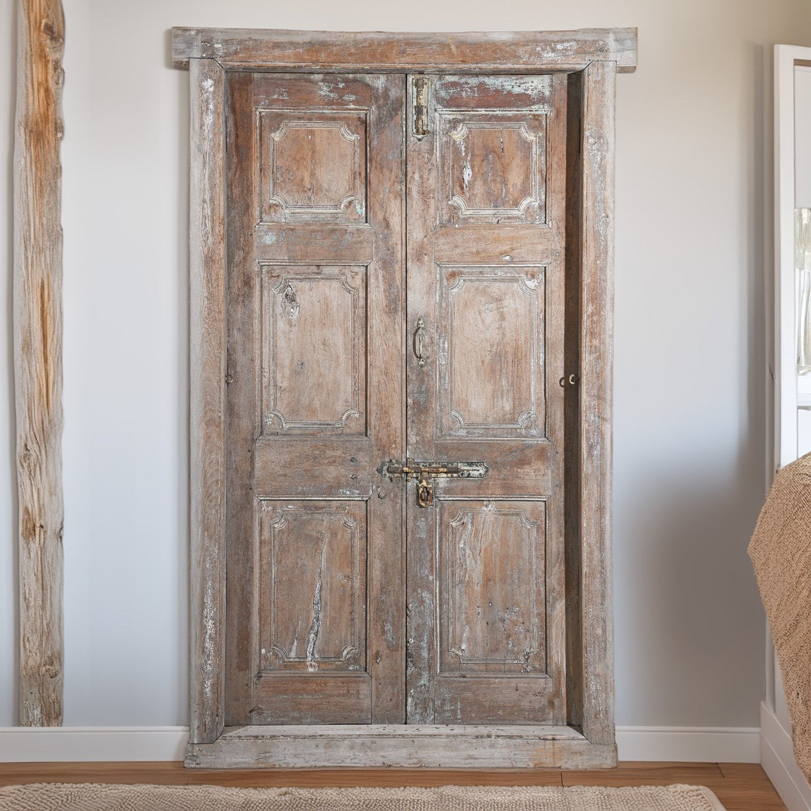 Carved Teak Door And Frame From Gujarat - 19th Century