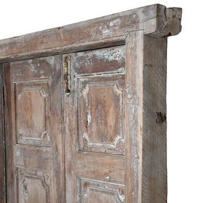 Carved Teak Door And Frame From Gujarat - 19th Century