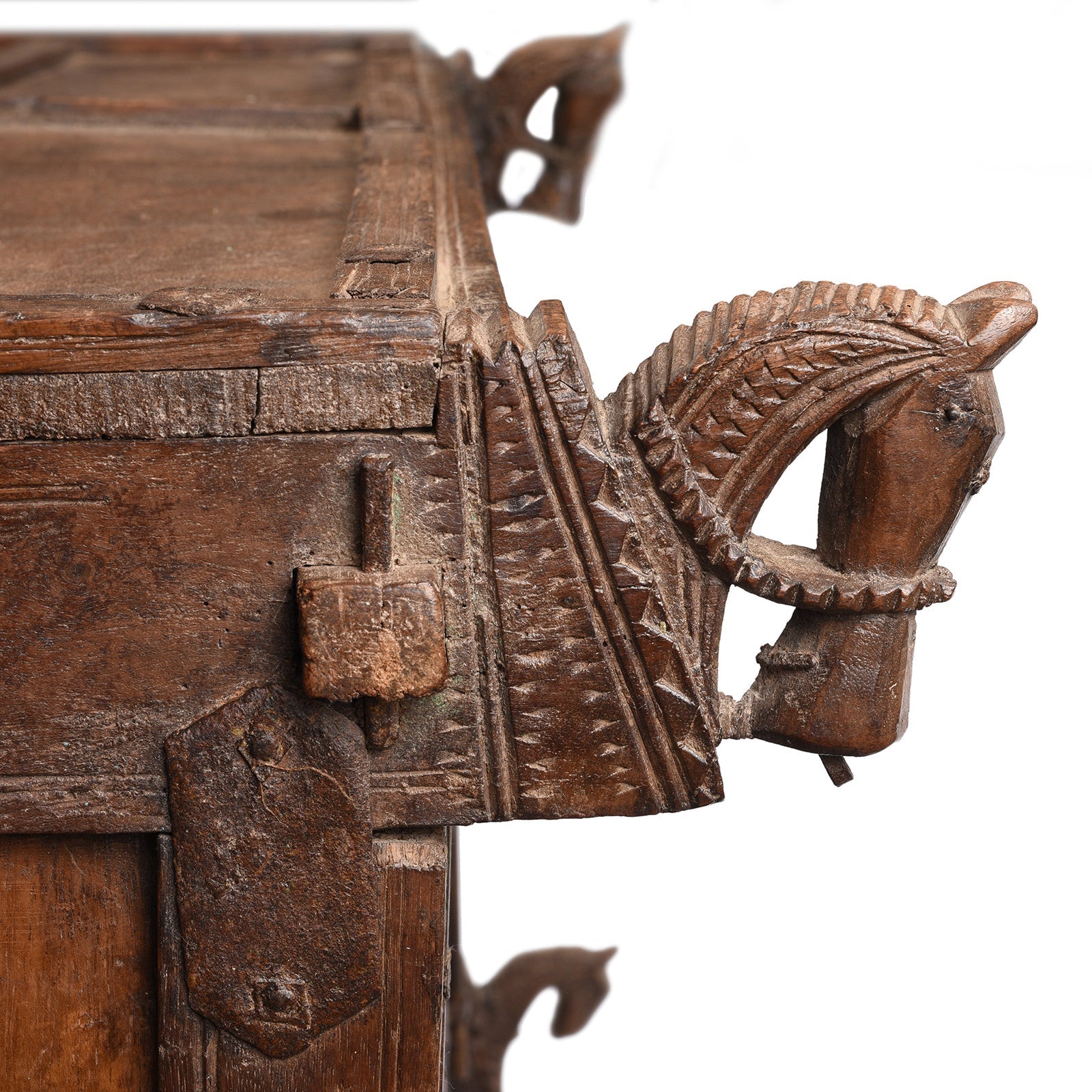 Teak Majus Dowry Chest From Saurashtra - 19th Century
