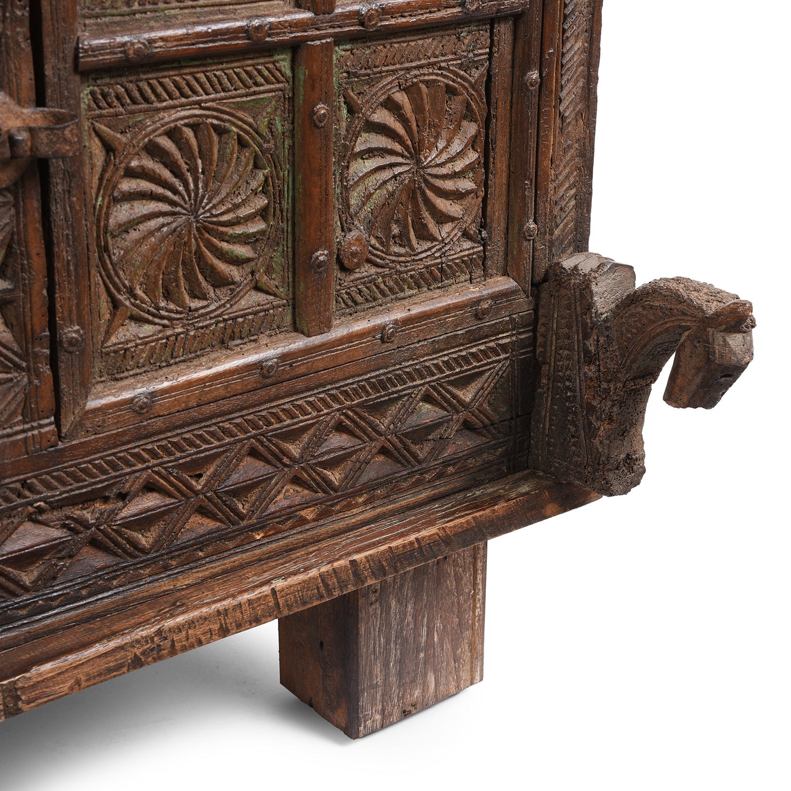 Teak Majus Dowry Chest From Saurashtra - 19th Century