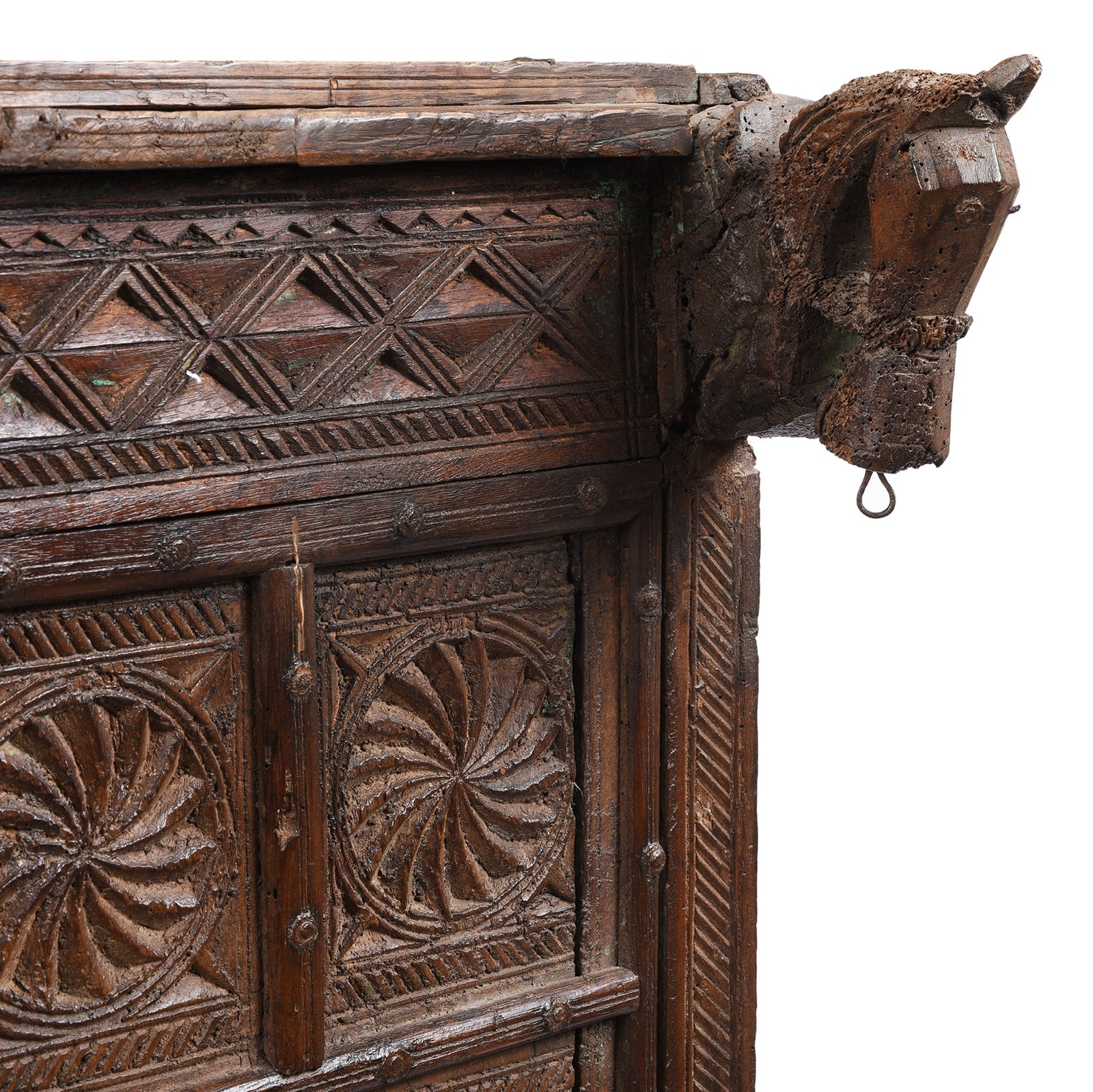 Teak Majus Dowry Chest From Saurashtra - 19th Century