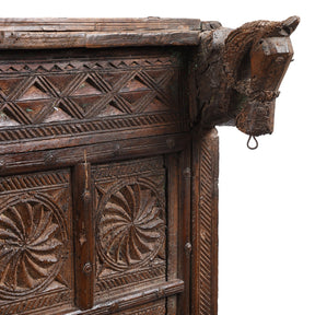 Teak Majus Dowry Chest From Saurashtra - 19th Century