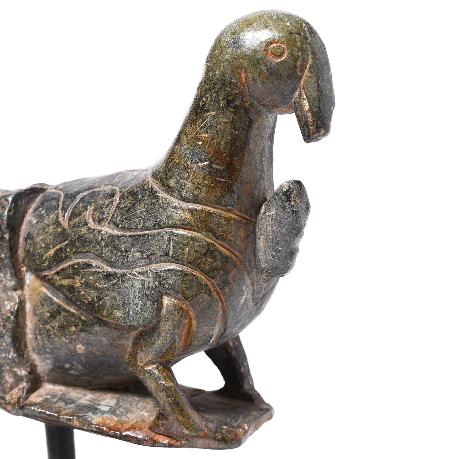 Soapstone Parrot Turban Hanger From Dungarpur - 19th Century