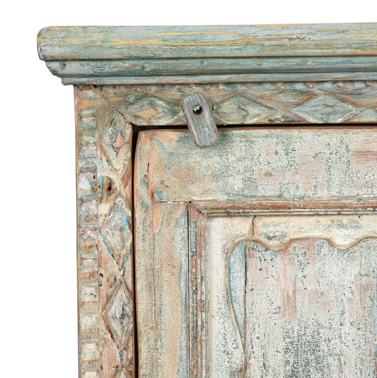 Reclaimed Teak Bedside Cabinet With Painted Finish