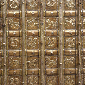 Brass Bound 'Pithara' Console Chest From Gujarat - 19th Century