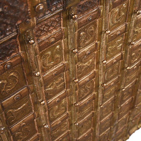 Brass Bound 'Pithara' Console Chest From Gujarat - 19th Century