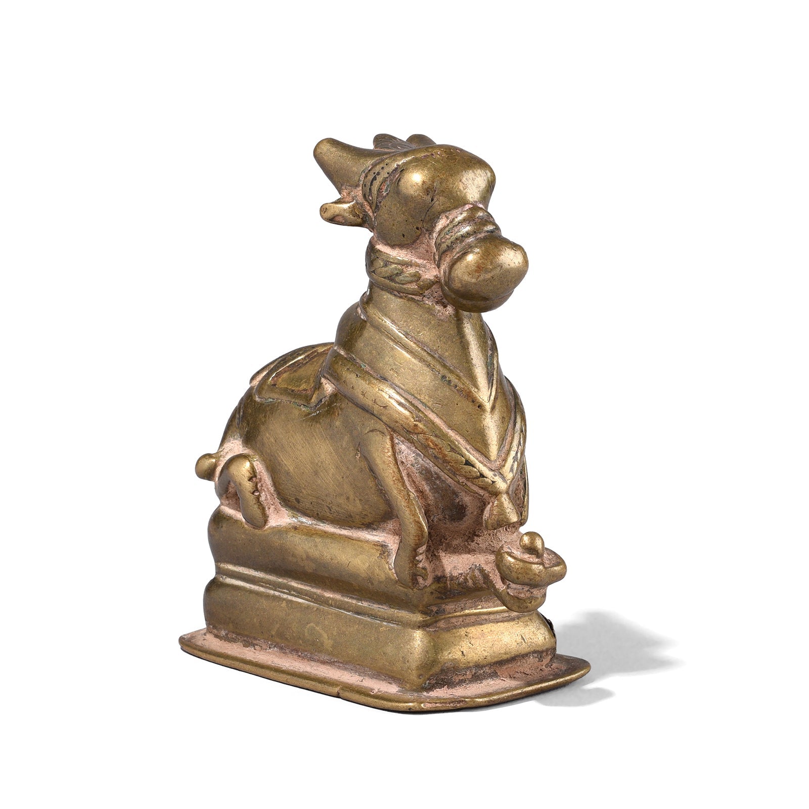 Recumbent Bronze Nandi Bull From The Deccan - 18th Century