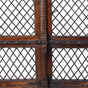 Teak & Iron Jali Dog Gate From Gujarat - 19th Century
