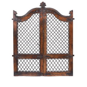 Teak & Iron Jali Dog Gate From Gujarat - 19th Century