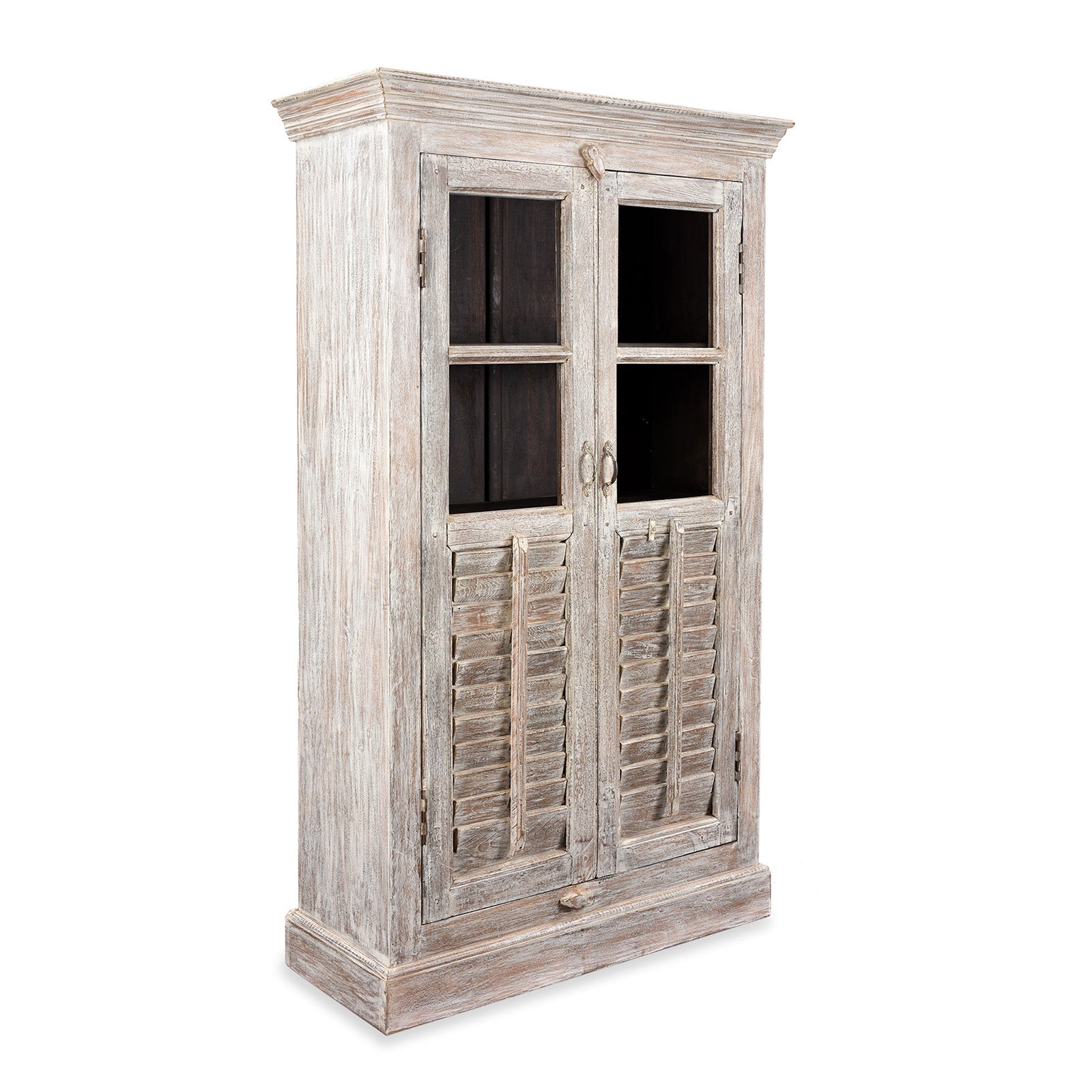Glazed Louvre Cabinet Made from Reclaimed Teak