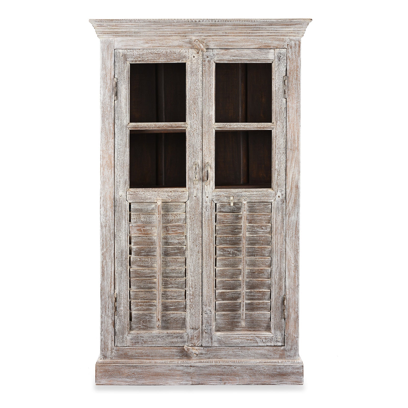 Glazed Louvre Cabinet Made from Reclaimed Teak