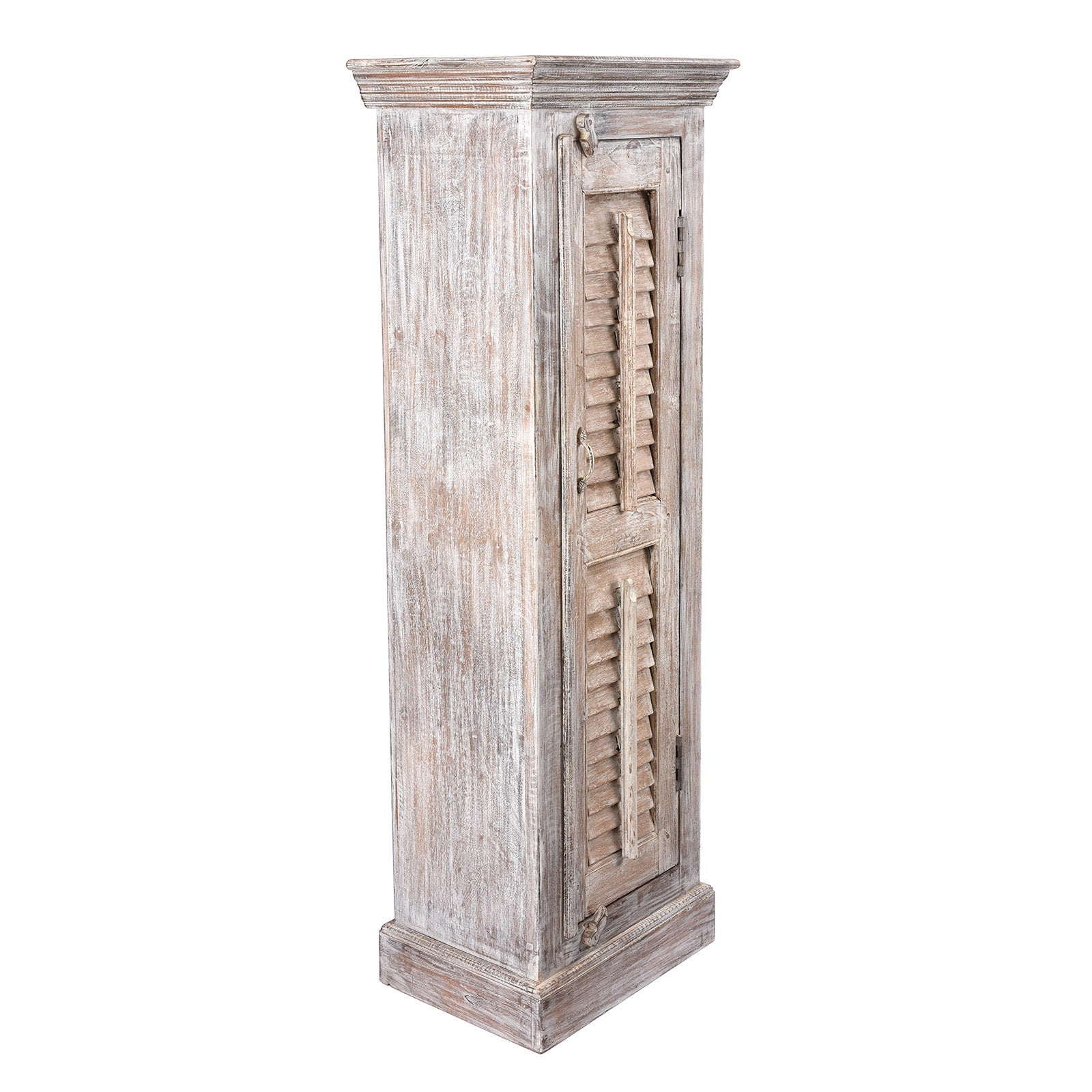 White Painted Louvre Cabinet