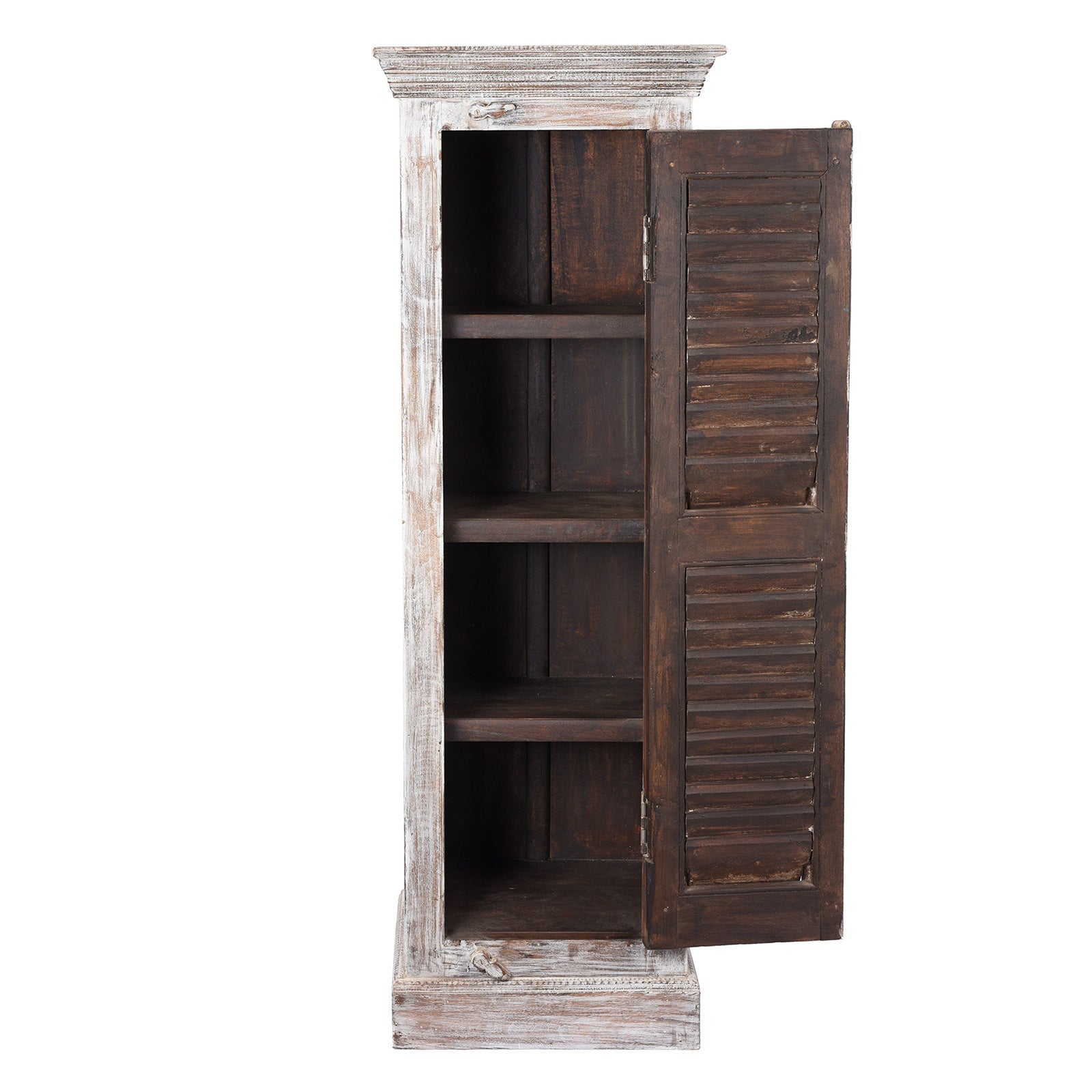 White Painted Louvre Cabinet
