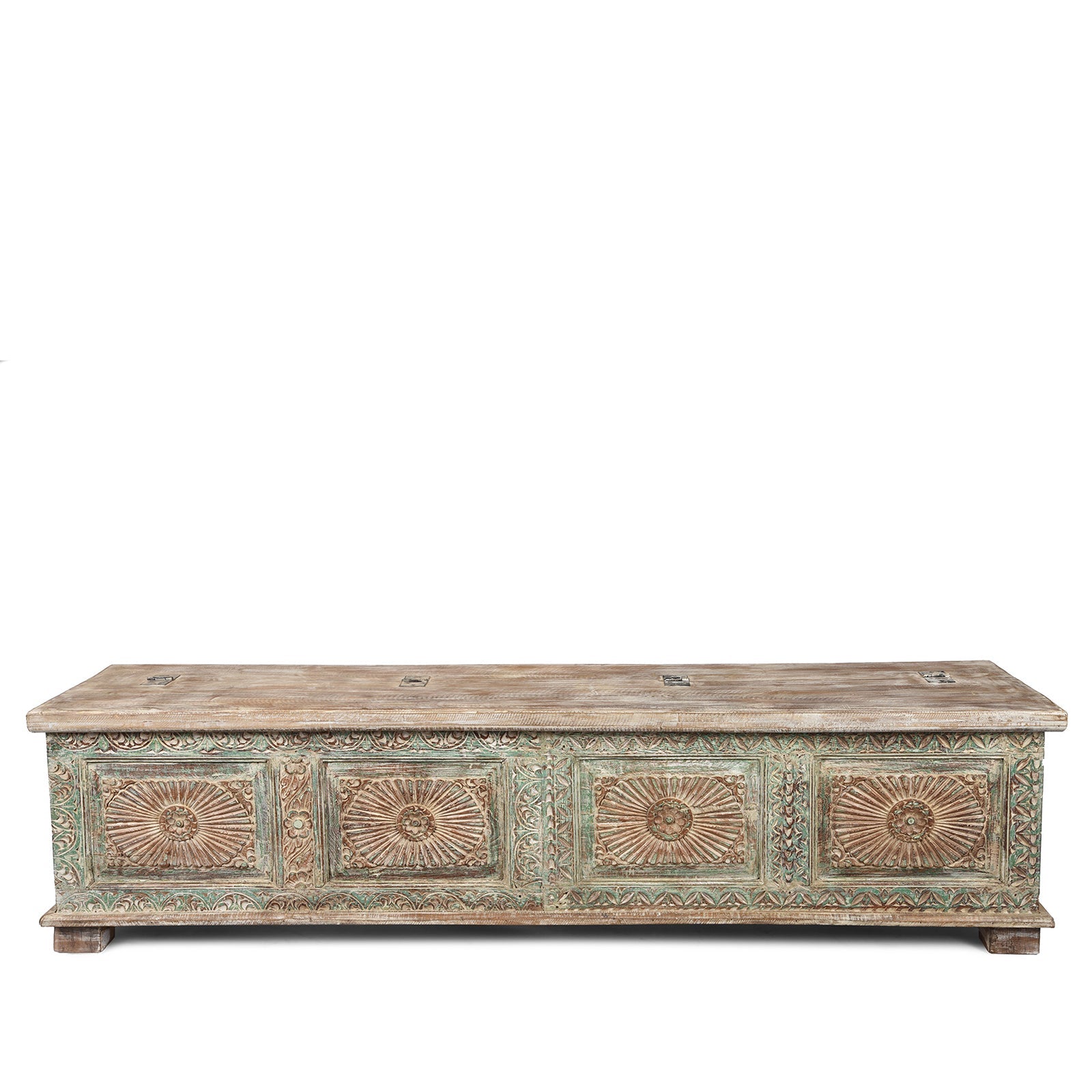 Reclaimed Teak Sunburst Blanket Chest