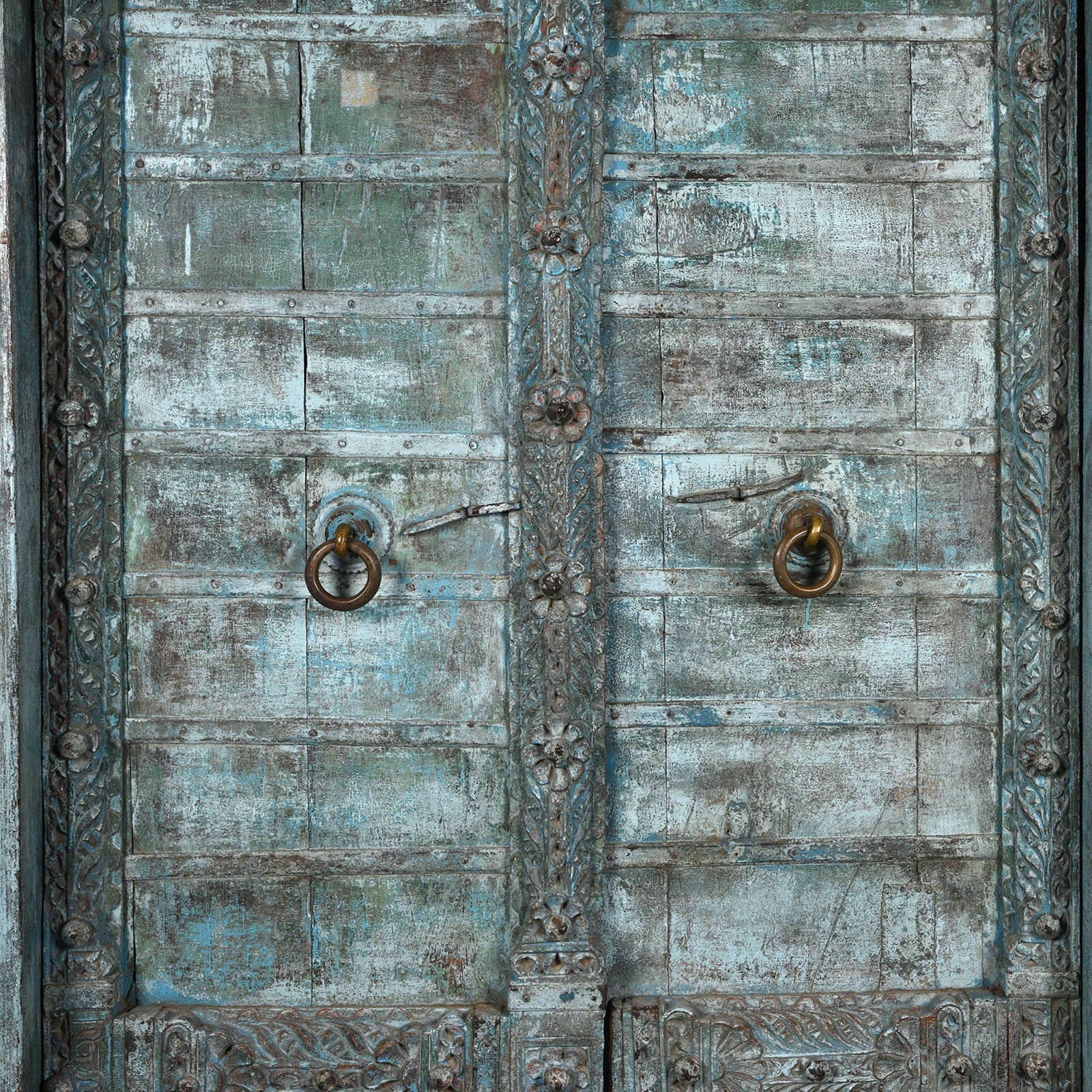 Blue Painted Indian Door & Frame - Early 19th Century