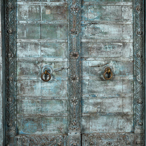 Blue Painted Indian Door & Frame - Early 19th Century