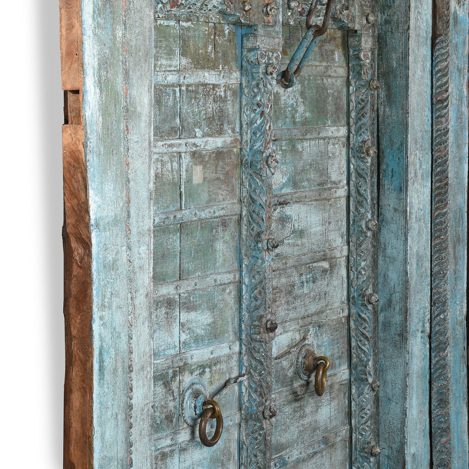 Blue Painted Indian Door & Frame - Early 19th Century