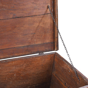 Iron Bound Teak Merchant Chest From Goa - 19th Century
