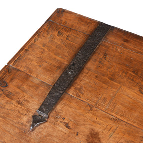 Iron Bound Teak Merchant Chest From Goa - 19th Century