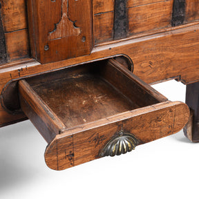 Iron Bound Teak Merchant Chest From Goa - 19th Century