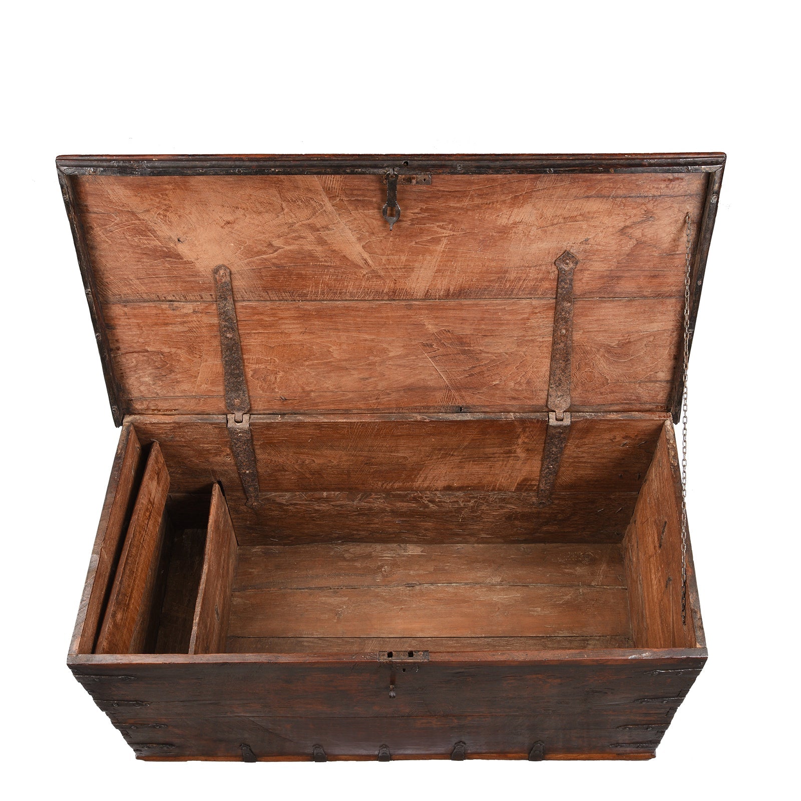 Iron Bound Teak Chest From Gujarat - 19th Century