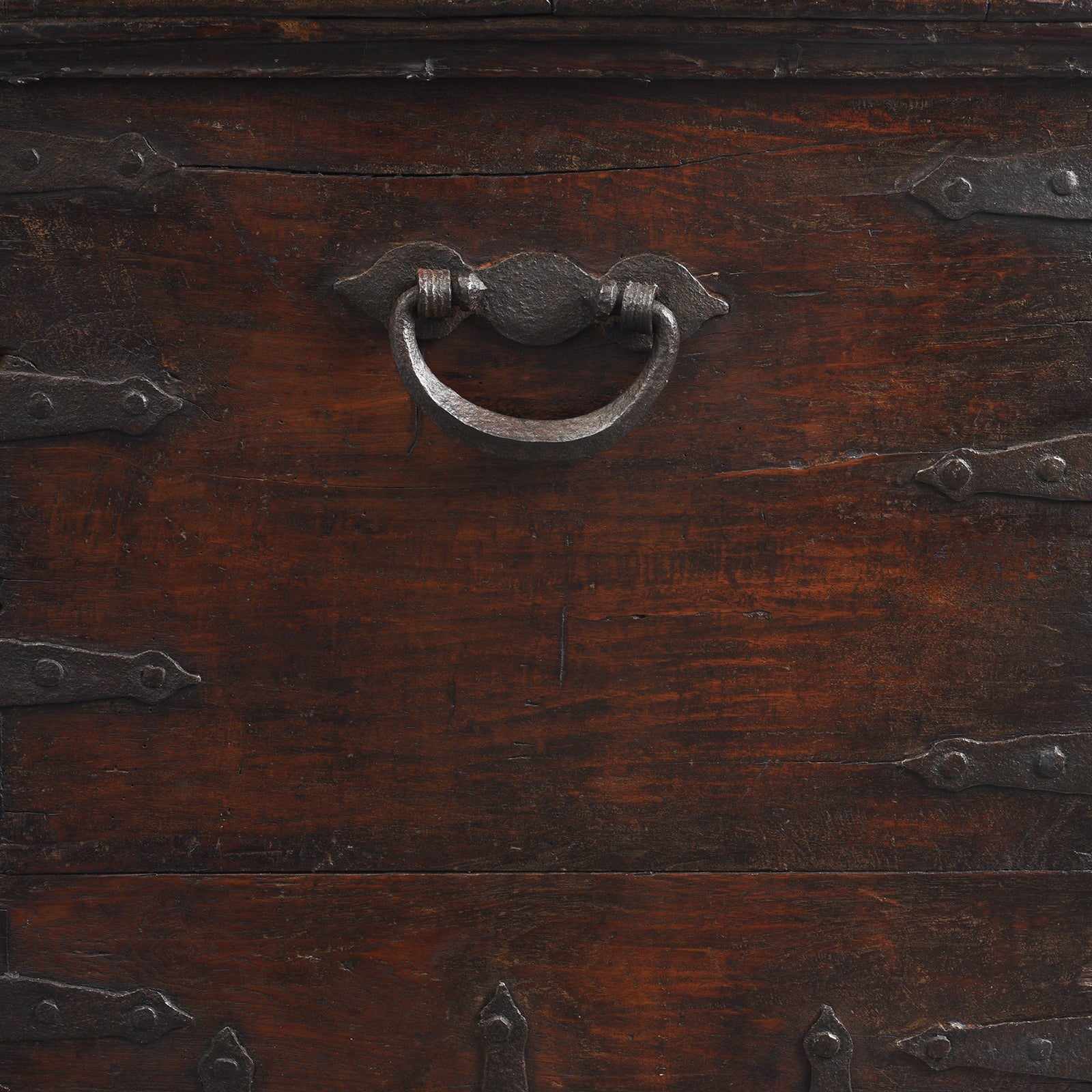 Iron Bound Teak Chest From Gujarat - 19th Century