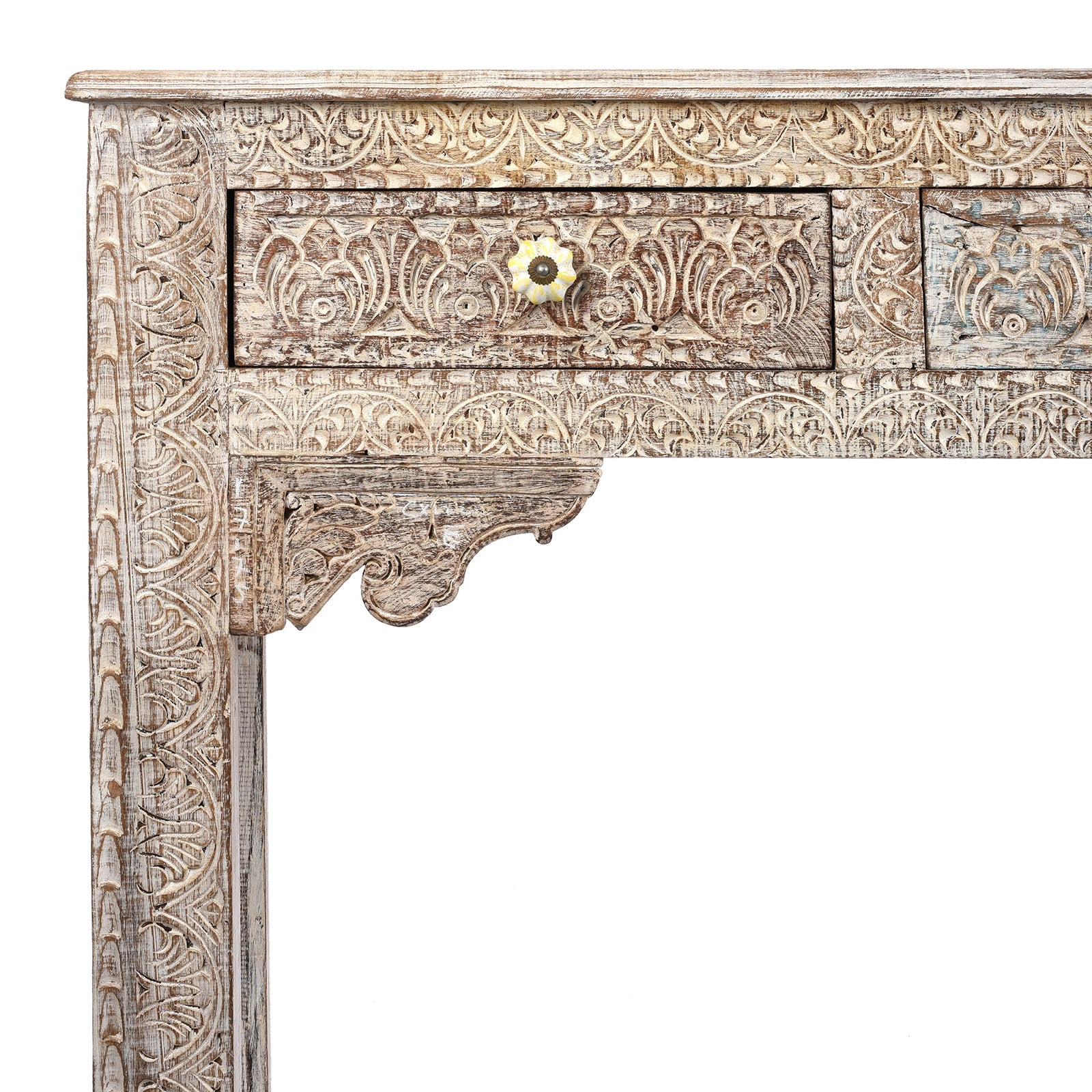 Reclaimed Teak Console Table With Drawers