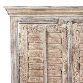 Painted Louvre Sideboard Made From Reclaimed Teak