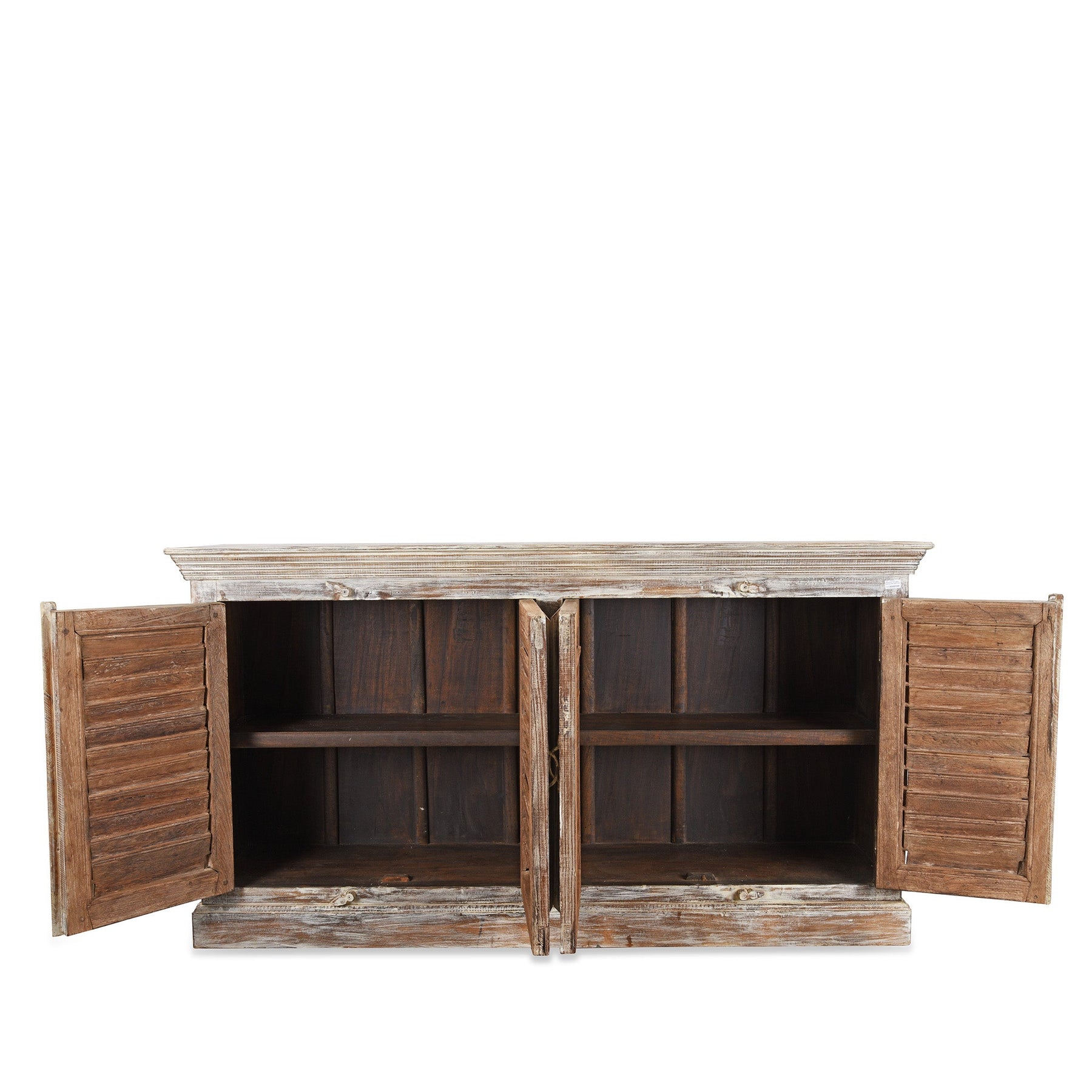 Painted Louvre Sideboard Made From Reclaimed Teak