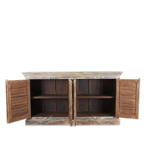 Painted Louvre Sideboard Made From Reclaimed Teak